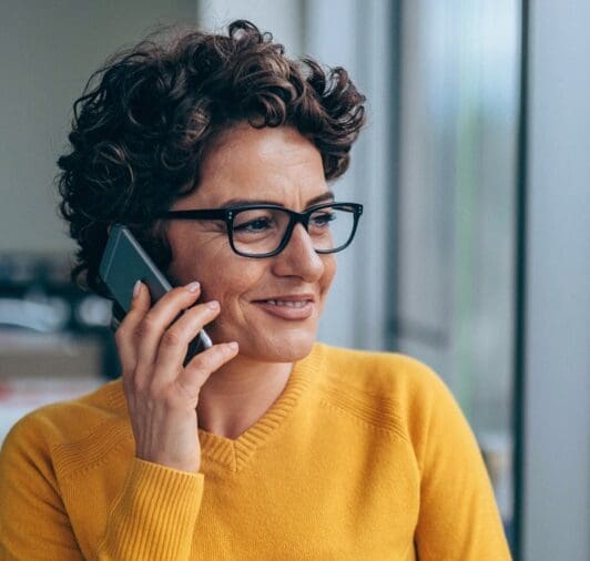 A woman talking via the phone