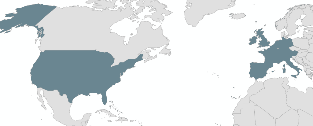 Europe and USA map